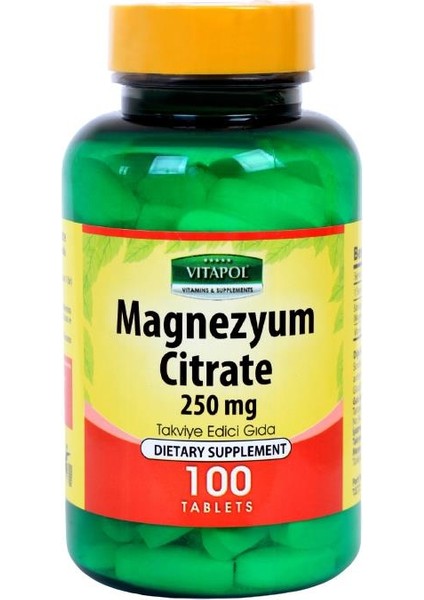 Magnezyum Sitrat 100 Tablet Vitamin B6 Vitamini Magnesium Citrate