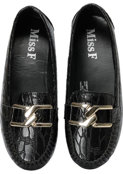 Miss F DW23003 3pr Siyah Kadın Loafer