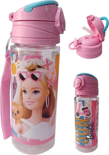 Kız Çocuk Barbie Matara 500 ml 1 Adet Lisanslı Barbi Suluk Okul Matarası Öğrenci Suluğu