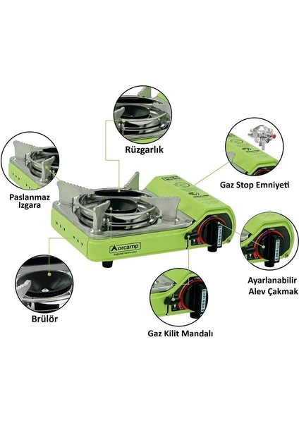 Tekli Çantalı Mini Portatif Ocak Yeşil CK-506 fırsatları