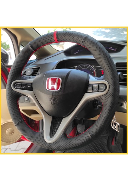 Honda Civic Fd6 Araca Özel Direksiyon Kılıfı (Kırmızı Yüzüklü) fiyatları