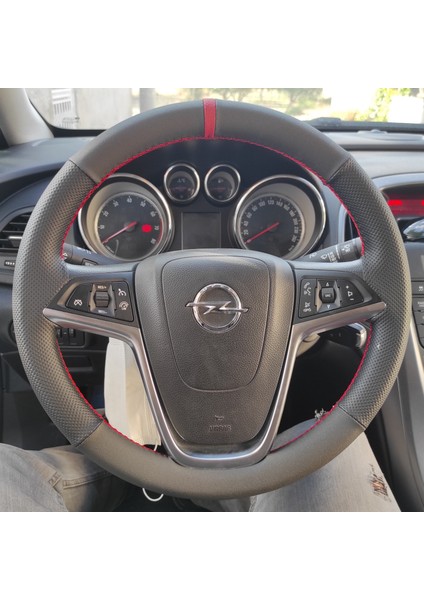 Opel Astra J Kasa Noktalı Nubuk Kırmızı Yüzüklü Kırmızı Dikişli