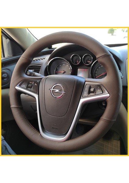 Opel Insignia Kahverengi Araca Özel Direksiyon Kılıfı