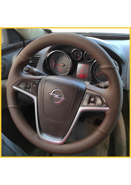 Opel Insignia Kahverengi Araca Özel Direksiyon Kılıfı