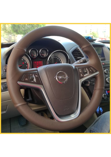 Opel Insignia Kahverengi Araca Özel Direksiyon Kılıfı
