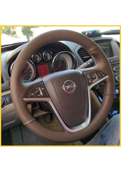 Opel Insignia Kahverengi Araca Özel Direksiyon Kılıfı
