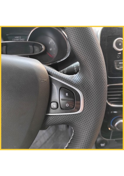 Renault Clio 4 Faz 2 Araca Özel Direksiyon Kılıfı (Gri Dikiş)