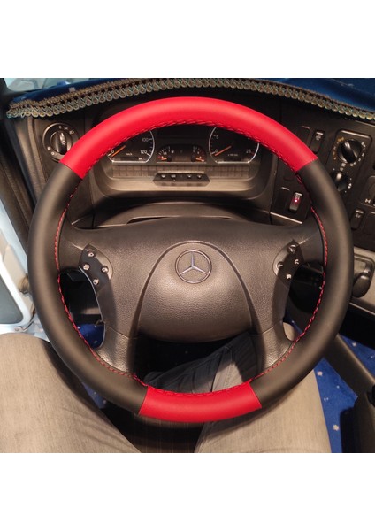 Mercedes Axor 1840 Direksiyon Kılıfı (Kırmızı Siyah)