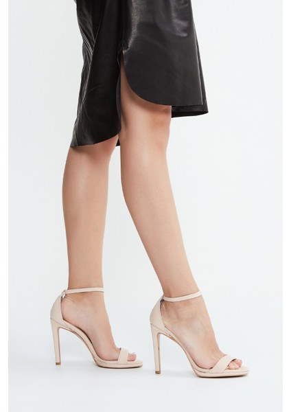 Patrice Kadın Vizon Saten Vegan Topuklu Ayakkabı 292 589-571 Bn Sndlt Y23