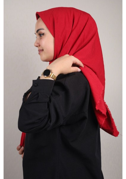 Düz Renk Pamuk Kraş Eşarp - Desen-04 - Renk-19-56