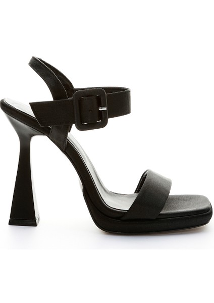 Ambra Kadın Siyah Saten Vegan Topuklu Ayakkabı 292 404 Bn Sndlt Y23 indirimleri