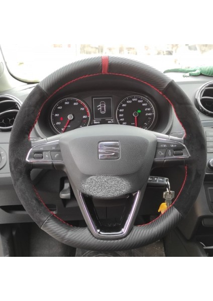 Seat Leon Fr Direksiyon Kılıfı (Alcantra Karbon Yüzüklü)