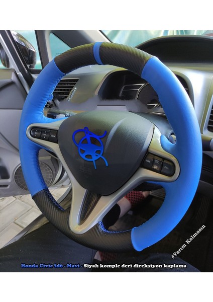Honda Civic Fd6 Araca Özel Direksiyon Kılıfı (Noktalı Mavi)