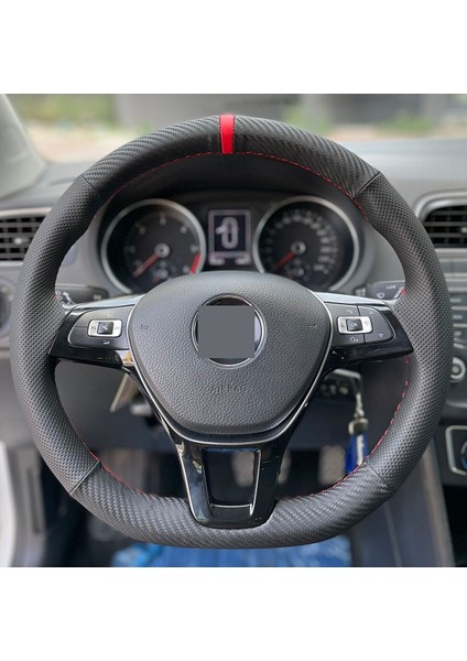 Volkswagen Jetta Noktalı Karbon Kırmızı Yüzük (Simit Kısmına Dikilen Kılıf)