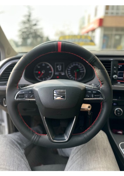Seat Ibiza Direksiyon Kılıfı (Noktalı Nubuk)