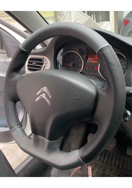 Citroen C-Elysee Araca Özel Direksiyon Kılıfı (Nokta Gri) fiyatları