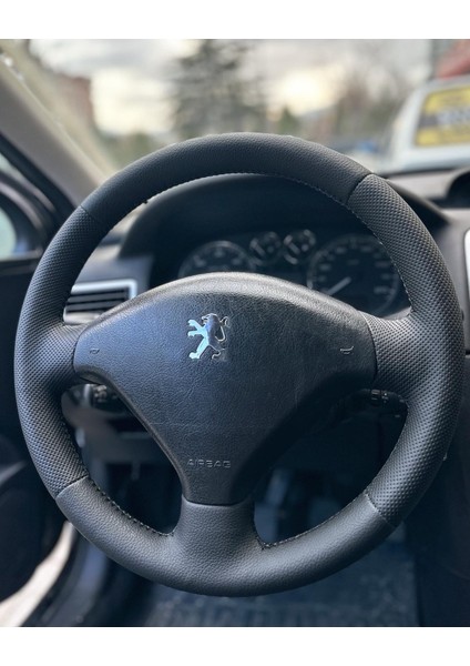 Peugeot 307 Araca Özel Direksiyon Kılıfı (Noktalı Mat Siyah)