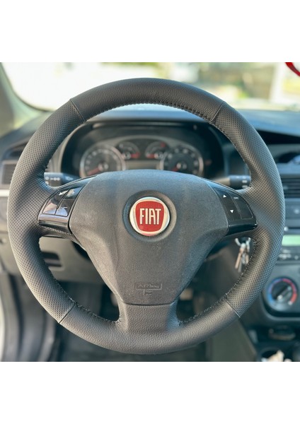 Fiat Fiorino 1-2 (2008-2014) Tuşlu Araca Özel Direksiyon Kılıfı (Noktalı Düz)