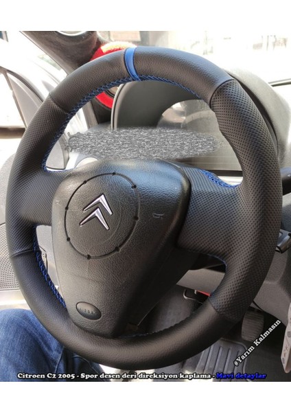 Citroen C3 2005 Araca Özel Direksiyon Kılıfı (Noktalı Düz Yüzüklü)