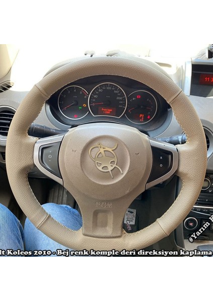 Renault Koleos 2010 Araca Özel Direksiyon Kılıfı (Bej)