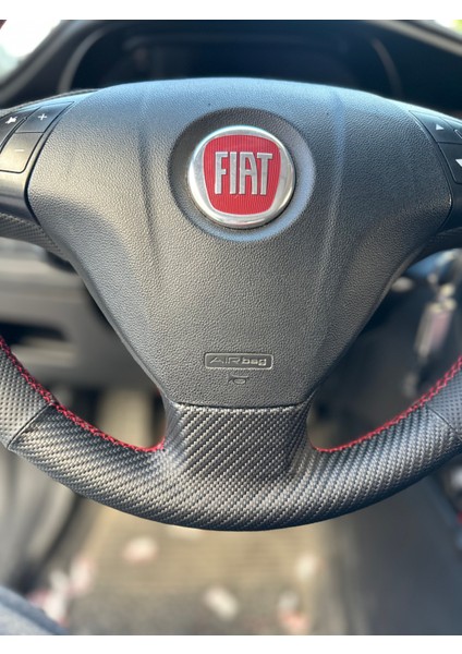 Fiat Linea Punto (Noktalı Karbon Kırmızı Yüzüklü ) Araca Özel Direksiyon