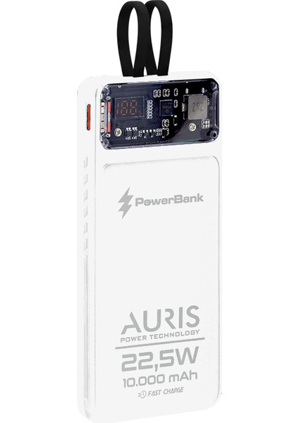 10000MAH 22,5W Type-C ve Lightning Kablolu Fast Hızlı Şarj Powerbank Taşınabilir Şarj Cihazı