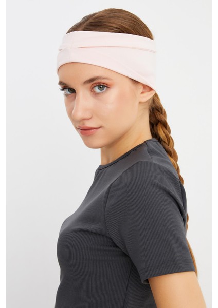 Pudra Kadın Çift Taraflı Kullanım Alternatifli, Pamuklu Penye, Kaymaz, Hafif, Spor Saç Bandı Bandana