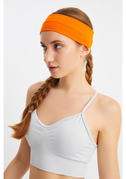 Turuncu Kadın Pamuklu Penye, Kaymaz, Terletmez, Ultra Hafif, Spor Saç Bandı Bandana fiyatları