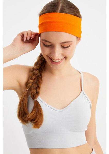 Turuncu Kadın Pamuklu Penye, Kaymaz, Terletmez, Ultra Hafif, Spor Saç Bandı Bandana fırsatları