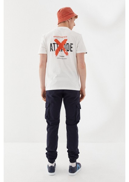 Gabardin Sıkma Paça Regular Fit Kargo Stil Uzun Pantolon Lacivert