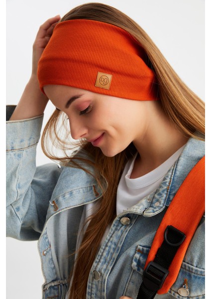 Kiremit Kadın Pamuklu Kaşkorse, Kaymaz, Terletmez, Ultra Hafif, Spor Saç Bandı Bandana Buff