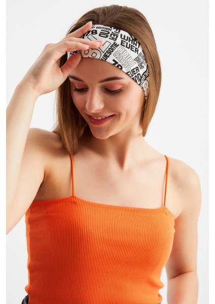 Beyaz Kadın Pamuklu Penye, Kaymaz, Terletmez, Ultra Hafif, Spor Saç Bandı Bandana fiyatları