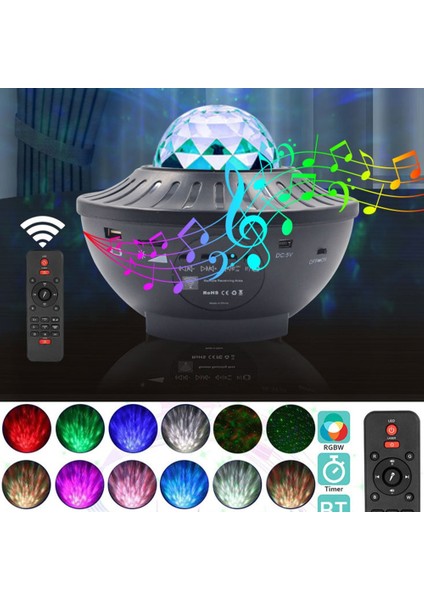 Galaksi Gökyüzü Projektör Hoparlör Gece Lambası