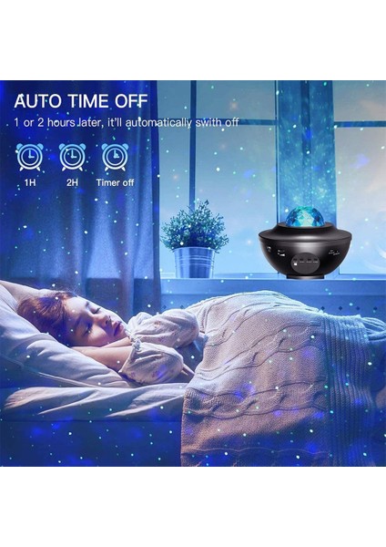 Galaksi Gökyüzü Projektör Hoparlör Gece Lambası modelleri