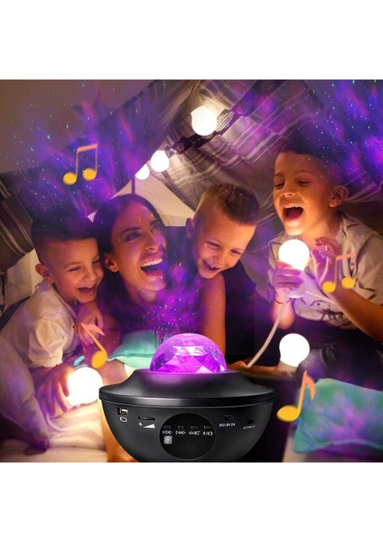 Galaksi Gökyüzü Projektör Hoparlör Gece Lambası indirimleri