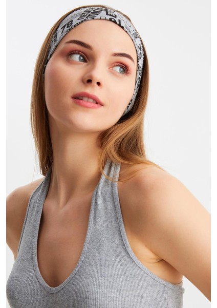 Gri Kadın Pamuklu Penye, Kaymaz, Terletmez, Ultra Hafif, Spor Saç Bandı Bandana fırsatları