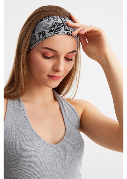 Gri Kadın Pamuklu Penye, Kaymaz, Terletmez, Ultra Hafif, Spor Saç Bandı Bandana indirimleri