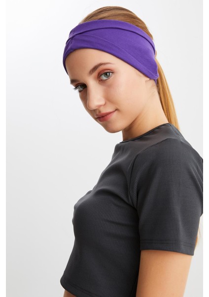 Mor Kadın Çift Taraflı Kullanım Alternatifli, Pamuklu Penye, Kaymaz, Hafif, Spor Saç Bandı Bandana indirimleri