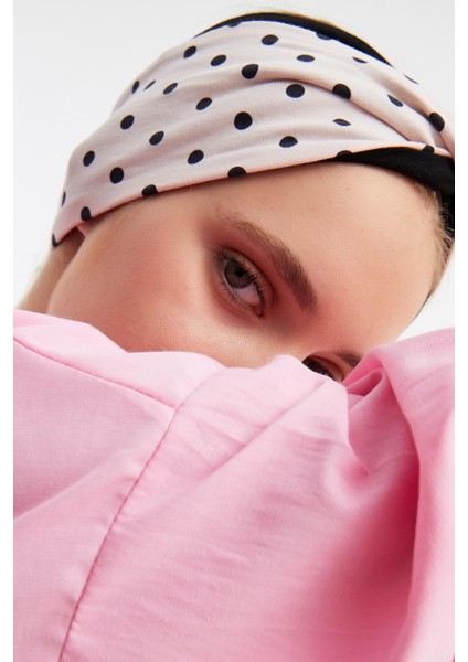 Pudra-Siyah Kadın Trend Style Pamuklu Penye, Kaymaz, Yumuşak, Esnek, Saç Bandı Bandana fırsatları