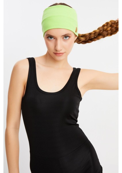Fıstık Yeşil Kadın Pamuklu Kaşkorse, Kaymaz, Terletmez, Ultra Hafif, Spor Saç Bandı Bandana Buff