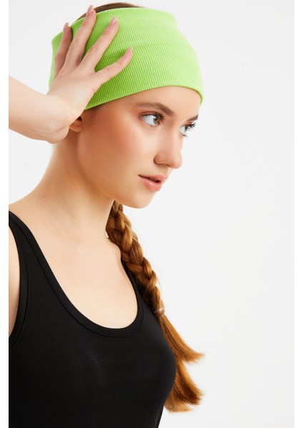 Fıstık Yeşil Kadın Pamuklu Kaşkorse, Kaymaz, Terletmez, Ultra Hafif, Spor Saç Bandı Bandana Buff fırsatları