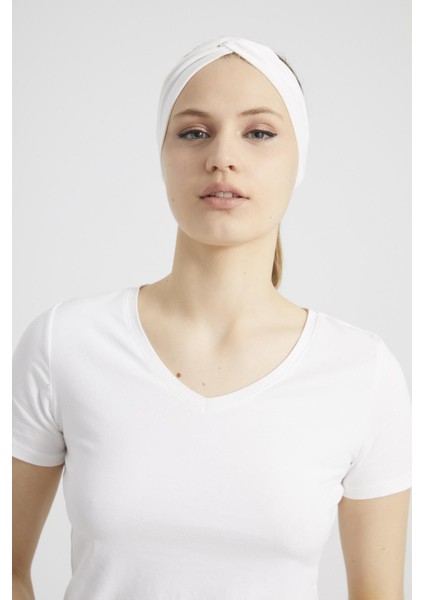 Beyaz, Butik Tasarım Kadın Bandana Saç Bandı, Ekstra Yumuşak, Esnek, Doğal, Pamuklu Penye indirimleri