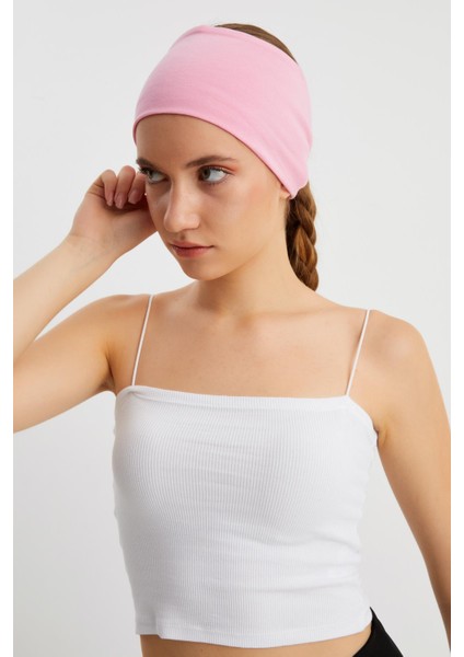 Pembe Kadın Çift Taraflı Kullanım Alternatifli, Pamuklu Penye, Kaymaz, Hafif, Spor Saç Bandı Bandana fiyatları