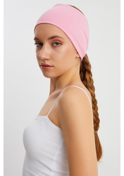 Pembe Kadın Çift Taraflı Kullanım Alternatifli, Pamuklu Penye, Kaymaz, Hafif, Spor Saç Bandı Bandana indirimleri