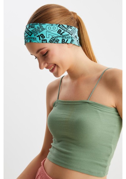 Turquaz Kadın Pamuklu Penye, Kaymaz, Terletmez, Ultra Hafif, Spor Saç Bandı Bandana