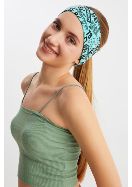 Turquaz Kadın Pamuklu Penye, Kaymaz, Terletmez, Ultra Hafif, Spor Saç Bandı Bandana indirimleri
