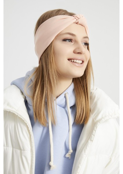 Handmade Pudra New Dizayn Butik Kadın Bandana Saç Bandı, Ekstra Yumuşak Yerli Kumaş, Şık Rahat Göz Alıcı