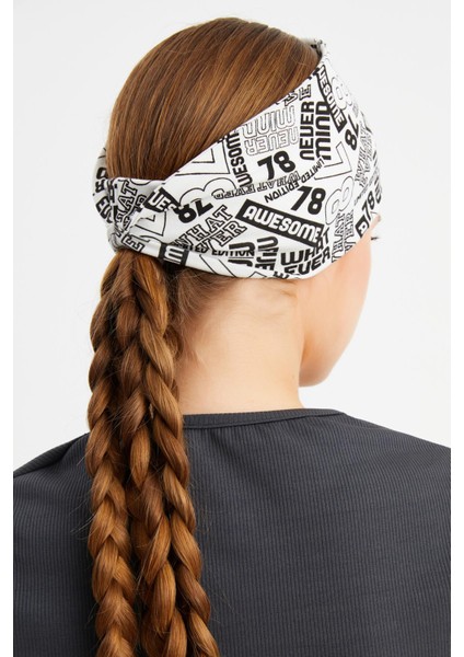 Beyaz Kadın Çift Taraflı Kullanım Alternatifli, Pamuklu Penye, Kaymaz, Hafif, Spor Saç Bandı Bandana fırsatları