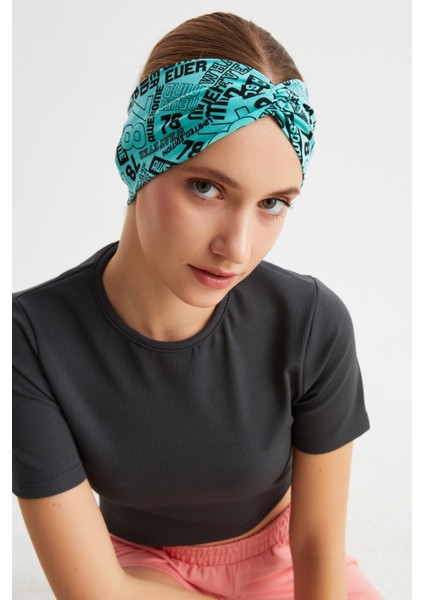 Turquaz Desen Kadın Çapraz Bağlamalı Pamuklu Penye, Kaymaz, Yumuşak, Esnek, Saç Bandı Bandana modelleri