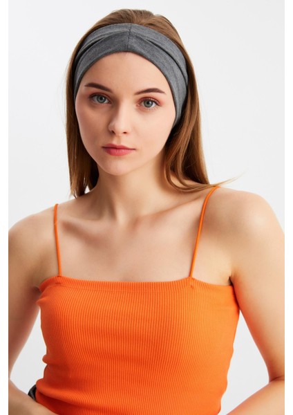 Füme Kadın Çift Taraflı Kullanım Alternatifli, Pamuklu Penye, Kaymaz, Hafif, Spor Saç Bandı Bandana modelleri